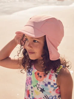 Rose - Chapeau de légionnaire de natation (3mths-10yrs)