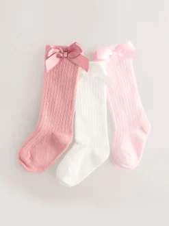 Rose - Chaussettes bébé à hauteur genou 3 Lot de (0mois -2ans)