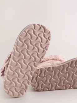 Rose - Chaussons bottes Baker by Ted Baker fille en fausse fourrure avec nœud