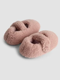 Rose - Chaussons JoJo Maman Bébé Ballerines en velours à nœud