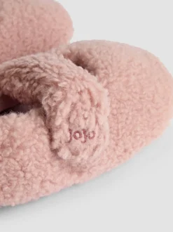 Rose - Chaussons JoJo Maman Bébé Ballerines en velours à nœud