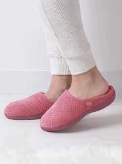 Rose - Chaussons mules Totes Isotoner Popcorn Terry