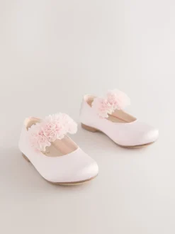 Rose - Chaussures Mary Jane en satin pour jeunes filles en fleur