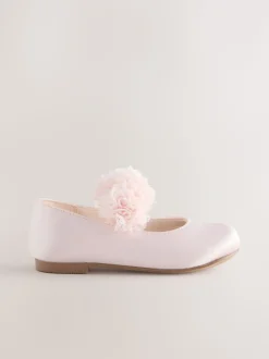 Rose - Chaussures Mary Jane en satin pour jeunes filles en fleur
