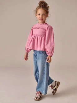 Rose - Chemisier à volants à manches longues (3-16ans)
