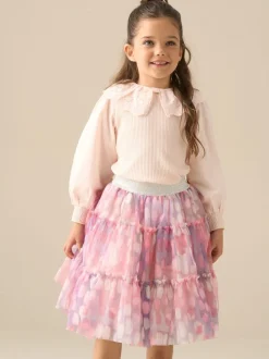 Rose - Chemisier Angel & Rocket Elise à manches longues avec col à nœud