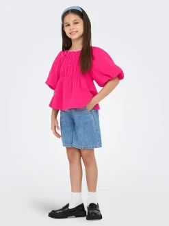 Rose - Chemisier Only KIDS texturé à manches courtes et manches bouffantes