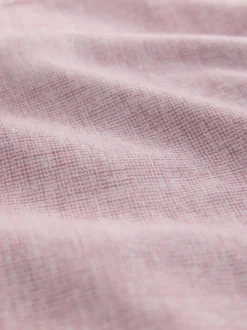 Rose - Col Classique - Chemise à manches courtes en lin et coton mélangés