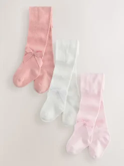 Rose - Collants à nœud bébé (0mois-2ans)
