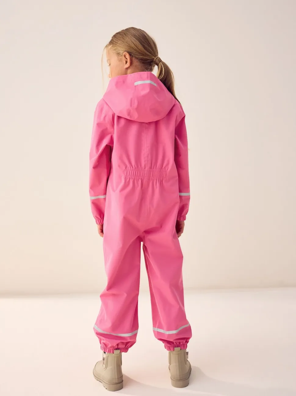 Rose - Combinaison imperméable zippée à capuche (12mois -10ans)