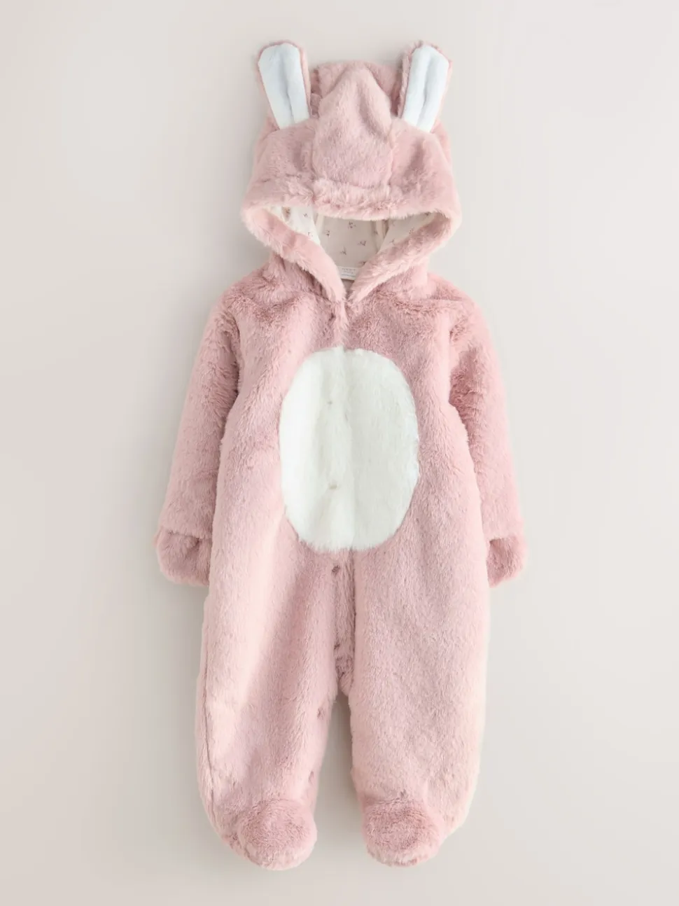 Rose - Combinaison lapin bébé en fausse fourrure (0mois-2ans)