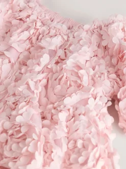 Rose - 3D Fleuri Occasion Robe (3-14ans)