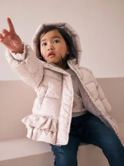 Rose - Doudoune Résistant à la douche avec ourlet à volants (3mois-7ans)