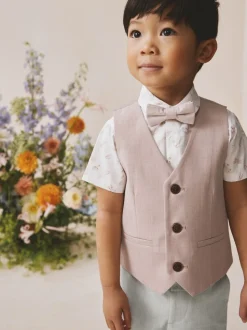 Rose - Ensemble gilet, chemise, short et cravate (3mois9ans)