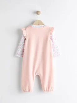 Rose - Ensemble salopette et body à manches longues pour bébé (0mths-2yrs)