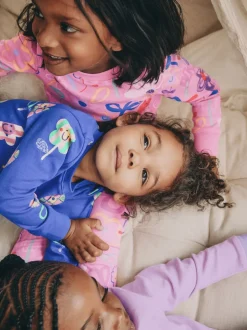 Rose / Lilas Fleuri - Lot de 3 pyjamas confortables (9mois à10ans)