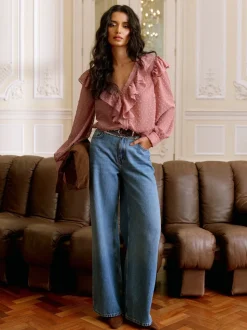 Rose - Lipsy Volants Dobby Blouse