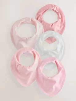 Rose - Lot de 5 bavoirs pour bébé