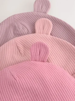 Rose - Lot de 3 bonnets bébé (0-18mois)