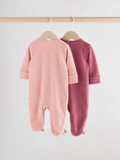Rose - Lot de 2 dors-bien bébé en velours (0mois2ans)