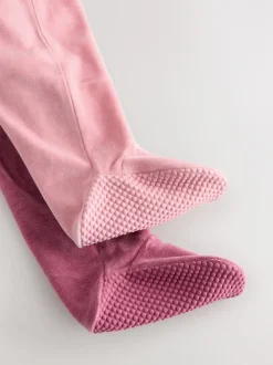 Rose - Lot de 2 dors-bien bébé en velours (0mois2ans)