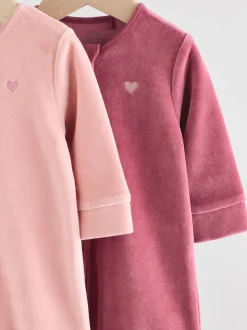 Rose - Lot de 2 dors-bien bébé en velours (0mois2ans)