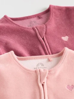 Rose - Lot de 2 dors-bien bébé en velours (0mois2ans)