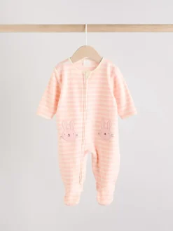 Rose - Lot de 2 dors-bien bébé en micro polaire avec fermeture éclair bidirectionnelle