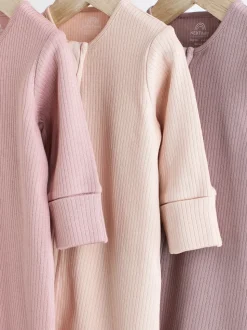 Rose - Lot de 3 dors-bien bébé à fermeture éclair bidirectionnelle (0mois -3ans)