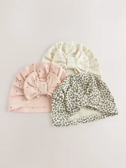 Rose - Lot de 3 dors-bien bébé avec turbans assortis (0mois2ans)