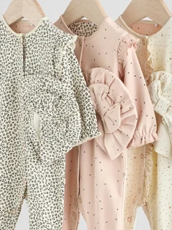 Rose - Lot de 3 dors-bien bébé avec turbans assortis (0mois2ans)