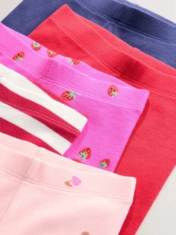 Rose - Lot de 5 leggings côtelés (3mois-7ans)