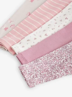 Rose - Lot de 5 leggings côtelés (3mois-7ans)