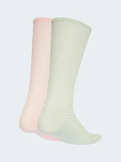 Rose - Lot de 2 paires de Chaussettes Adidas Original Col rond au crochet
