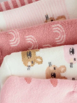 Rose - Lot de 5 paires de chaussettes en éponge roulées bébé (0 mois à 2 ans)