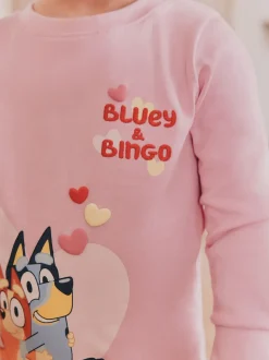 Rose - Lot de 2 pyjamas Snuggle à manches longues Bluey 100 % coton(12mois -8ans)