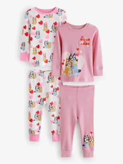 Rose - Lot de 2 pyjamas Snuggle à manches longues Bluey 100 % coton(12mois -8ans)