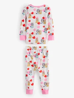Rose - Lot de 2 pyjamas Snuggle à manches longues Bluey 100 % coton(12mois -8ans)