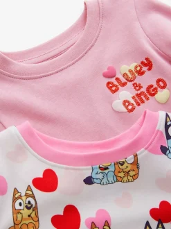 Rose - Lot de 2 pyjamas Snuggle à manches longues Bluey 100 % coton(12mois -8ans)