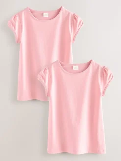 Rose - Lot de 2 t-shirts à manches bouffantes (3-16ans)