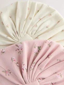 Rose - Lot de 2 turbans pour bébés (0-18mois)