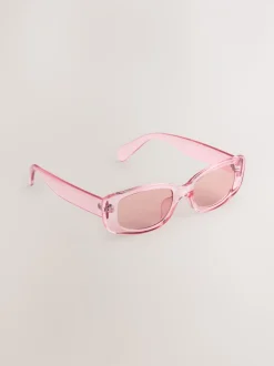 Rose - Lunettes de soleil rectangulaires fines