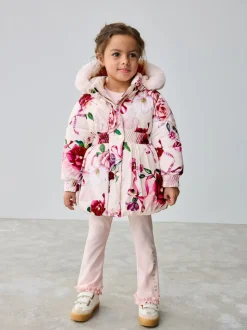 Rose - Manteau Baker by Ted Baker à ourlet boule résistant à la douche