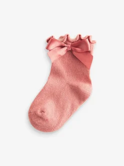 Rose - Nœud Bébé Chaussettes 5 Lot (0mths-2yrs)