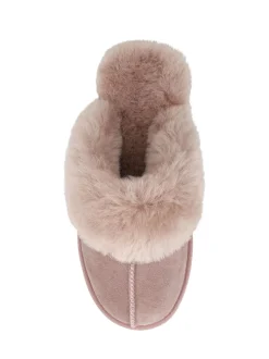 Rose - Pavers Chaussons doublés en peau de mouton