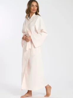 Rose - Peignoir Loungeable gaufré 100% coton