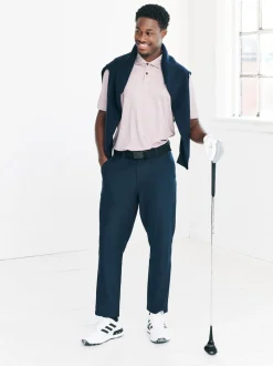 Rose - Polo de golf à imprimé géométrique actif