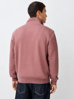 Rose - Quart de zip - Sweat-shirt en jersey riche en coton