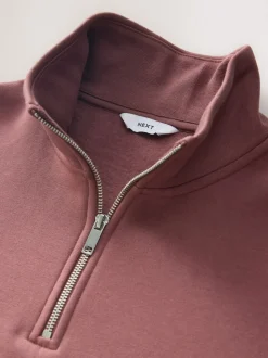 Rose - Quart de zip - Sweat-shirt en jersey riche en coton