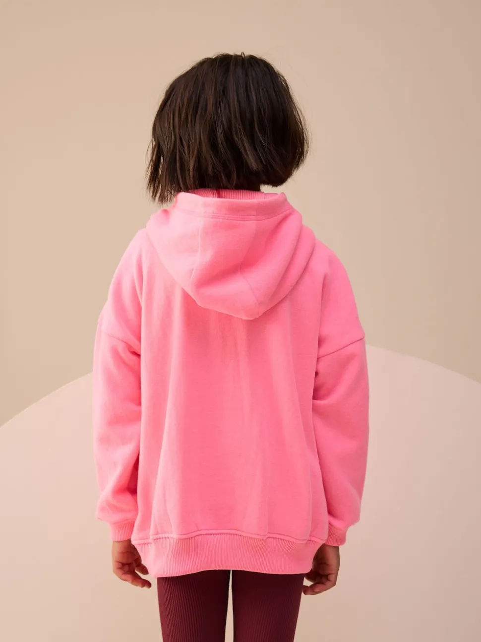 Rose à rayures multicolores - Sweat à capuche zippé (3-16ans)